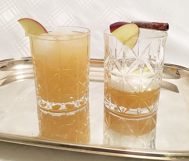 Calvados drinkki ja alkoholiton omenajuoma