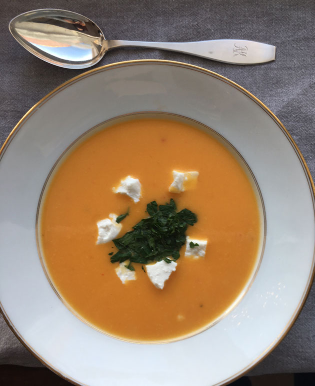 Bataatti-kurpitsakeitto, sosekeitto