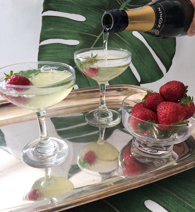 Limedrinkki proseccosta