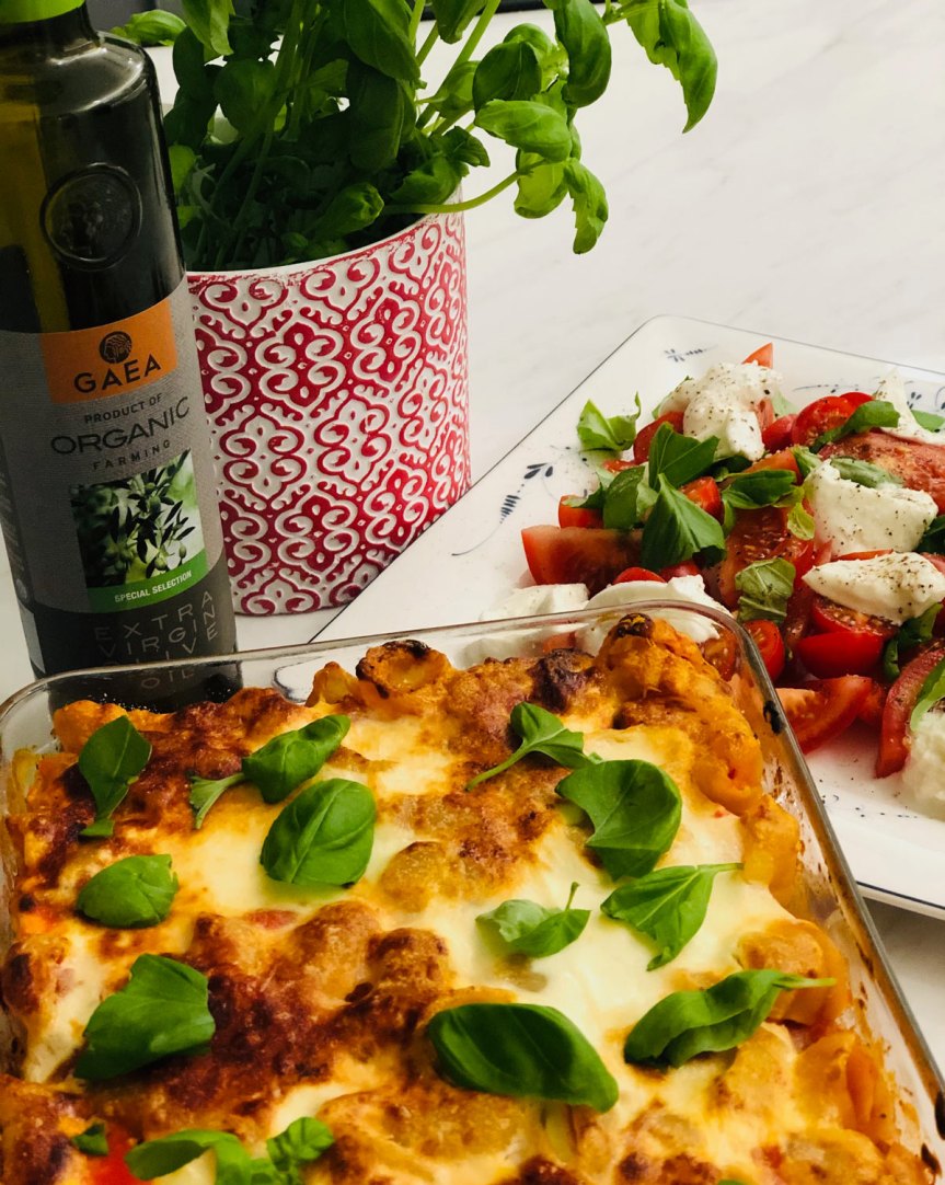 Chorizo-pastavuoka mehevöityy vuohenjuustolla