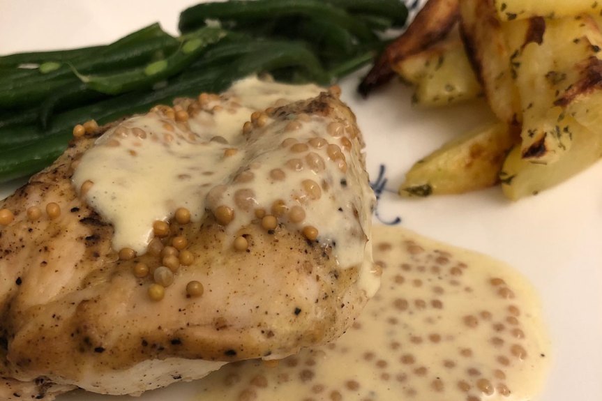 Dijon-kana höystetään sinapinsiemenillä