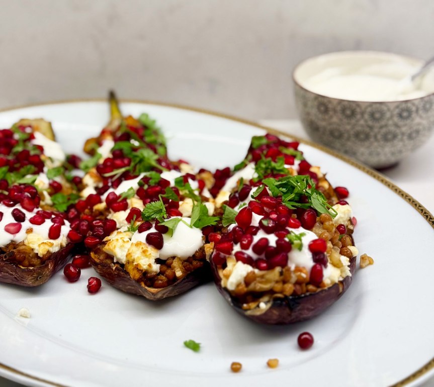 Täytetyt munakoisot Lähi-idän&nbsp;tyyliin